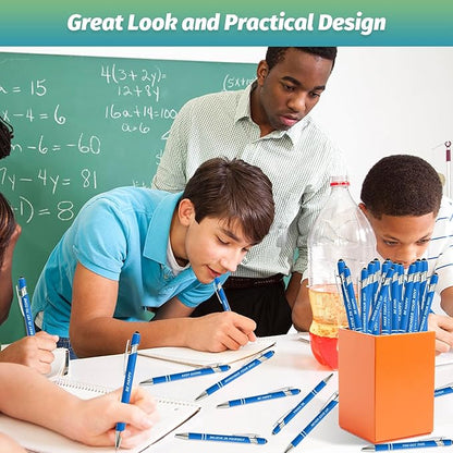 60 Piece Inspirational Pens Kit with Stylus Tip & Sayings – 30 Motivational Pen + 30 Individual Bags – Uplifting Quote & Positive Ideas – For Teachers, Office, School, Meetings, Team Events(Blue)