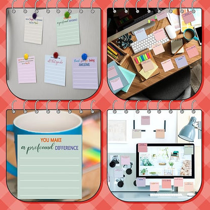 Yinder 24 Pcs Employee Appreciation Sticky Notes Xmas Gift Bulk Motivation Note Pads Mini Inspirational Note Gift for Teacher Nurse Staff Coworker Office Supply 3 x 3'' (Appreciation,Aesthetics)