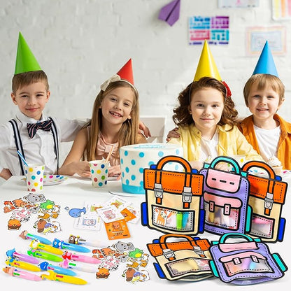 170 Pcs Cute Return Gifts Party Favors Supplies, Birthdays Gifts from Teacher, Cute Cartoon Animal Stationery Set for Classroom Gifts, with Goodie Bags School Classroom Rewards.