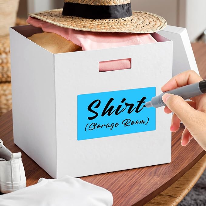 3x5 Inch Home Moving Labels 4 Rolls 1000 Stickers, Large Packing Box Labels Rectangular Colored Inventory Stickers for Moving Supplies Color Coded (Sky Blue)