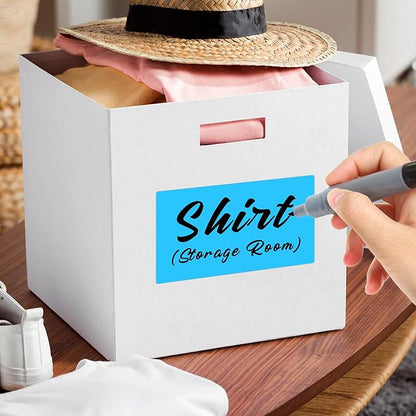 3x5 Inch Home Moving Labels 4 Rolls 1000 Stickers, Large Packing Box Labels Rectangular Colored Inventory Stickers for Moving Supplies Color Coded (Sky Blue)