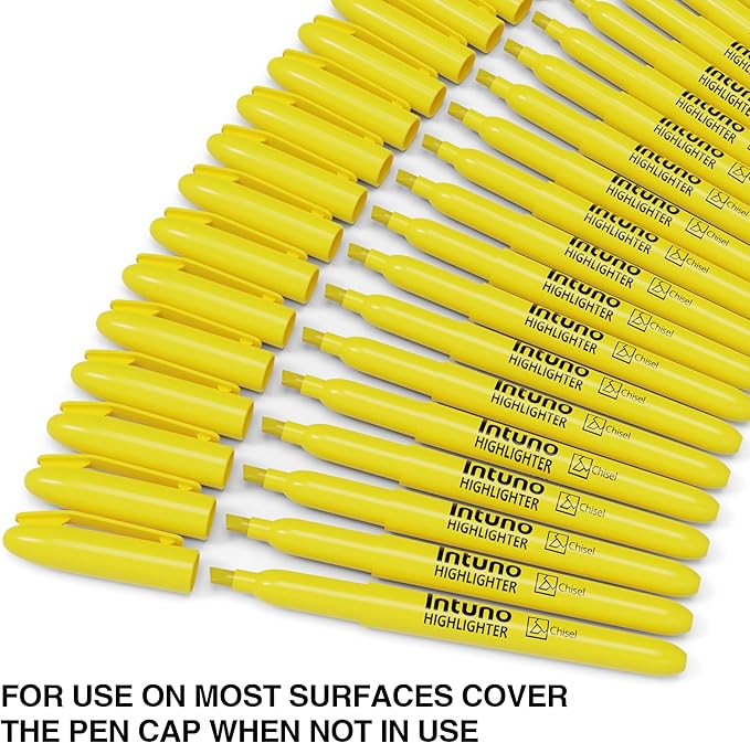 Yellow Highlighters, 120 Count, Chisel tip, Suitable for Office Supplies, School Supplies, and Home Office Essentials