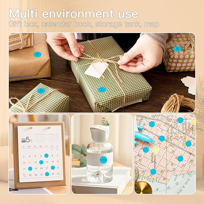 PARLAIM 1/2 Inch Circle Sticker Labels,1000 Stickers Round Color Coding Circle Dots Stickers,Roll Dot Stickers Label for Office Home Office(Teal)