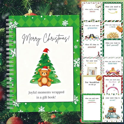 Christmas Gift Card Book - Surprises on Every Page, DIY Spiral-Bound Merry Christmas College Survival Kit, Greeting Card Book for Students & Graduation Gifts (S26)
