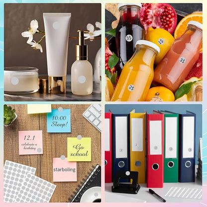 Dot Stickers - 1/2 Inch Grey Circle Labels, 1400pcs Writable Color Coding, Round Stickers for Office, Classroom, Garage Sale