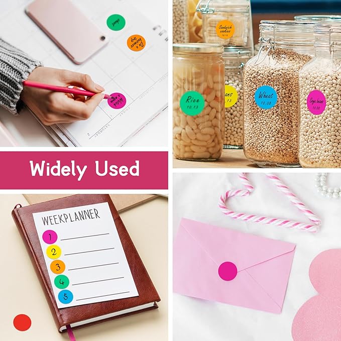 4000 PCS 3/4" Colored Dot Stickers Circle Color Coding Labels, 8 Colors Coding Labels Stickers, Garage/Yard Sale Price Stickers for Office, Student Classroom, Home Decorative