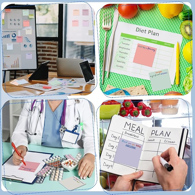 Yinder 24 Pcs Employee Appreciation Sticky Notes Xmas Gift Bulk Motivation Note Pads Mini Inspirational Note Gift for Teacher Nurse Staff Coworker Office Supply 3 x 3'' (Appreciation,Artistic)