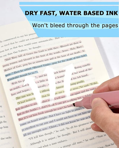 Aesthetic Lipstick-shaped Highlighters - Assorted Colors With Soft Chisel Tip, No Bleed Bible Highlighter Pastel, Unique Design