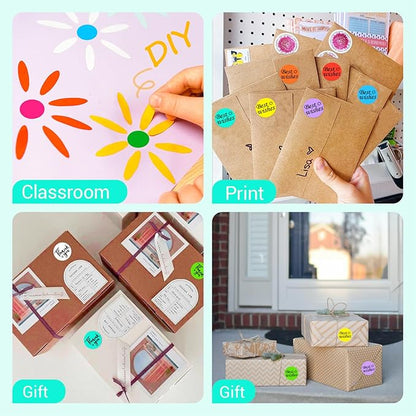 1 Inch Circle Dot Stickers 1000 PCS Color Coding Thermal Labels Dots Writable Printable Small Round Stickers for Office, Classroom, Inventory, Garage, Organizing Storage, Watercolor Green