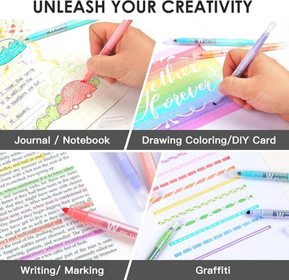 Erasable Highlighters,10 Colors,Cute Erasable Highlighter for Bibles Journaling Supplies,Pastel Highlighters Assorted Colors,Soft Chisel Tip No Bleed Through,Aesthetic Highlighters Erasable