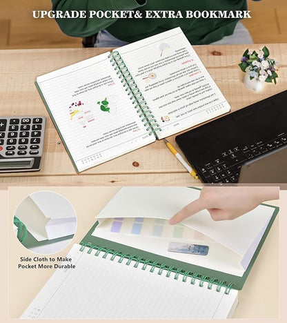 Spiral Notebook Journal,360 Pages College Ruled Notebook, Lined Thick Journals for Women Men,A5 Thick Spiral Journal for Writing,100GSM Paper, Spiral Notebooks for Work School 5.5"x8.5" Green