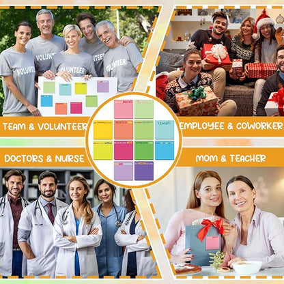 Yinder 12 Pcs Employee Appreciation Sticky Notes Xmas Gift Bulk Motivation Note Pads Mini Inspirational Note Gift for Teacher Nurse Staff Coworker Office Supply 3 x 3'' (Appreciation,Minimalist)