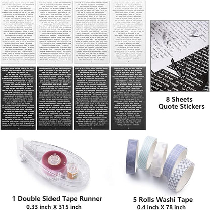 JOYCHOIC Vintage Scrapbooking Supplies Aesthetic Journaling Kit, Scrapbook Papers Quote Stickers TN Notebook Large Collection for Bullet Junk Journal, Planner DIY Arts Craft Collage, Beginners