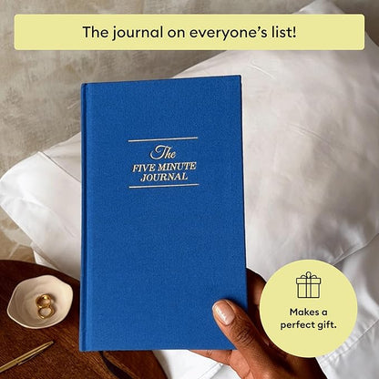 Intelligent Change The Five Minute Journal, Original Daily Gratitude 2025, Reflection & Manifestation for Mindfulness, Undated Daily with Gold Foiling, Plastic-Free, Blue