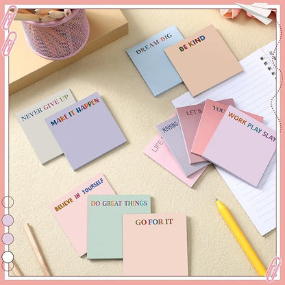 Yinder 24 Pcs Inspirational Sticky Notes Christmas Stocking Stuffers Motivational Sticky Notes Pad Employee Appreciation Gift Bulk for Teacher Nurse Coworker Office 3 x 3'' (Inspirational,Aesthetics)