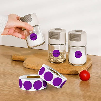 PARLAIM 1 Inch Round Color-Code Dot Stickers,10000per/10 Rolls dots Label Dispenser Box, Purple Circle Stickers Label for Office Home (Purple)
