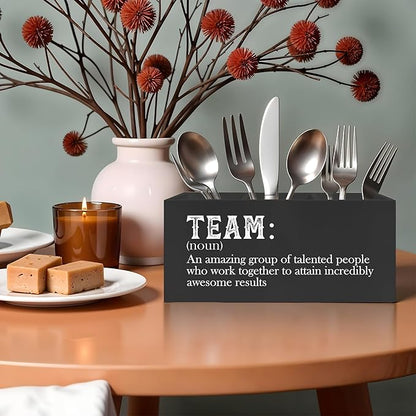 Team Gifts Pencil Pen Holder for Desk, Team Employee Coworker Appreciation Gifts, Definition Wooden Pencil Holder Organizer for Home Office Desk Accessories