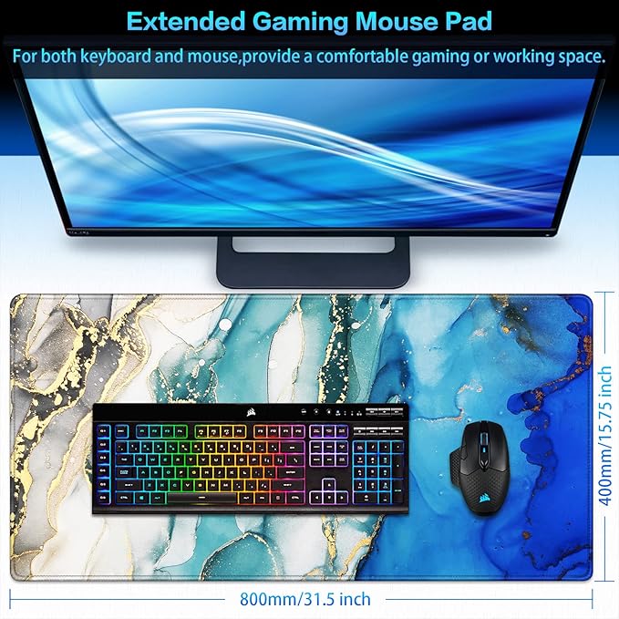 Canjoy Gaming Mouse Pad, Large Extended Mouse Pad Big Computer Mousepad for Home Office Gaming Work 31.5x15.7inch