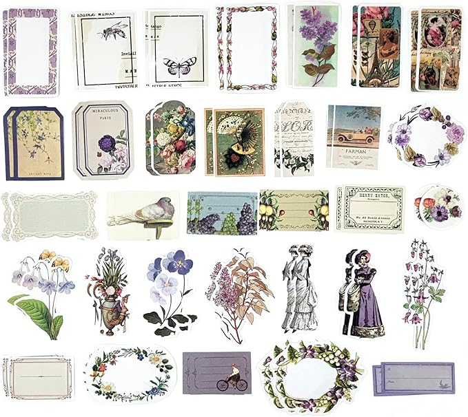 200PCS Vintage Scrapbooking Supplies Kit for Journaling, Scrapbook Sticker Paper Pack for for Bullet Journals Junk Journal Planners Aesthetic Cottagecore Room Decor Wall Art Collage Album