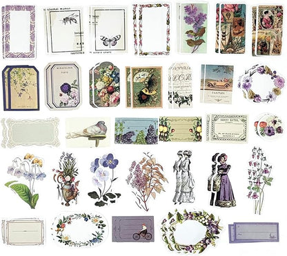 200PCS Vintage Scrapbooking Supplies Kit for Journaling, Scrapbook Sticker Paper Pack for for Bullet Journals Junk Journal Planners Aesthetic Cottagecore Room Decor Wall Art Collage Album