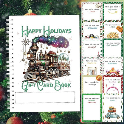 Semyifu Merry Christmas Gift Card Holder Book - DIY Spiral-Bound with Surprises, College Survival & Graduation Gift, Greeting Card Keeper for Holidays （S14）