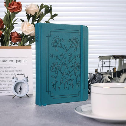 TIEFOSSI A5 Bullet Dotted Notebook, 160gsm Thick Paper, Hardcover Dot Grid Journals for Women Men, 192 Numbered Pages, Ideal for Personal Use, Goals, Organization（Floral）