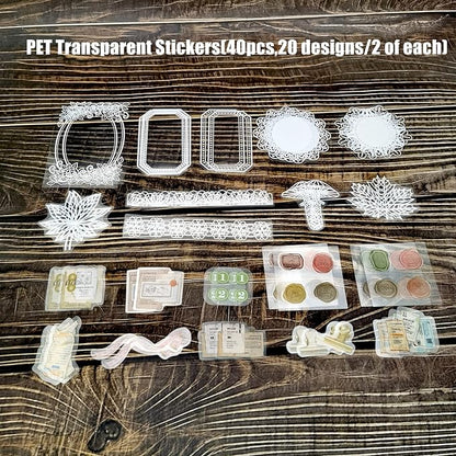 260PCS Vintage Journaling Scrapbooking Supplies Scrapbook Sticker Paper Ephemera Pack for Bullet Junk Journal Planners Collage Craft Notebooks Album (Pen Ink and Letter)