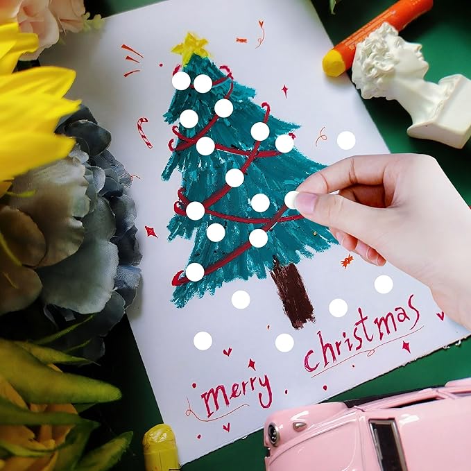 1/2 Inch White Dot Sticker, 0.5" 10 Rolls 10,000Pcs Circle Labels,Adhesive Office Planner Stickers for Small Business,Office and Marking