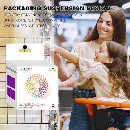 3x5 Inch Home Moving Labels 4 Rolls 1000 Stickers, Large Packing Box Labels Rectangular Colored Inventory Stickers for Moving Supplies Color Coded (Purple)