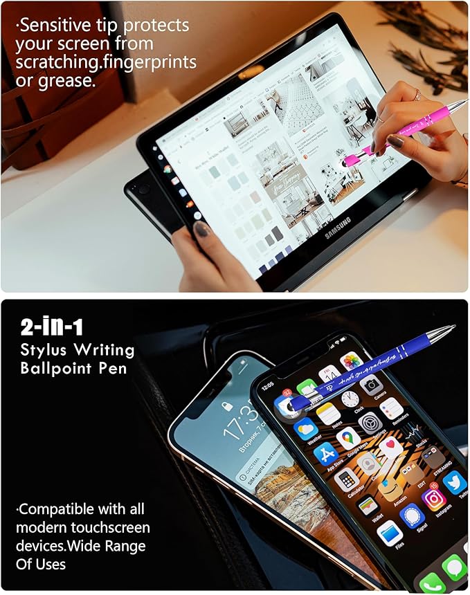 Christian Pens 2-in-1 Stylus Inspirational Bible Verse Pens Bulk Christian Gifts for Men Women Appreciation Gifts for Coworkers Smooth Writing Black Ink for Office School Supplies 20-Pack