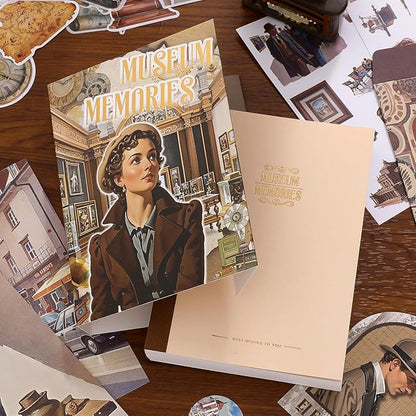 Scrapbooking Supplies Kit, Museum Aesthetic Vintage Scrapbook Kit for Bullet Junk Journal A6 Grid Notebook Stationary Journaling Supplies DIY Craft Birthday Holiday Gifts for Women Kid Teen Girl