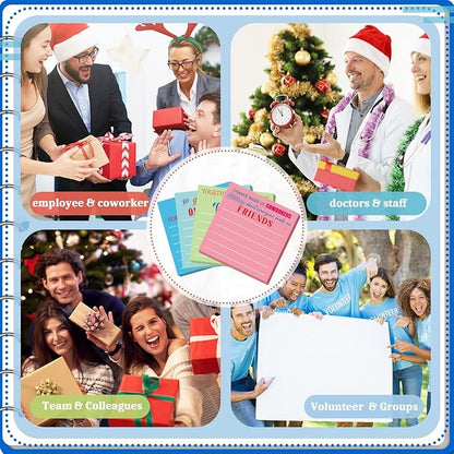 Yinder 24 Pcs Inspirational Sticky Notes Christmas Stocking Stuffers Motivational Sticky Notes Pad Employee Appreciation Gift Bulk for Teacher Nurse Coworker Office 3 x 3'' (Thank You,Dark)