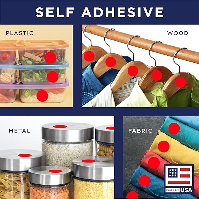 Red 1-Inch Circle Dot Stickers – 1,000 Round Adhesive Labels per Roll, Colored Stickers for Garage Sale Price Tags, Classroom, Inventory, Office & Yard Sale Supplies, Made in USA