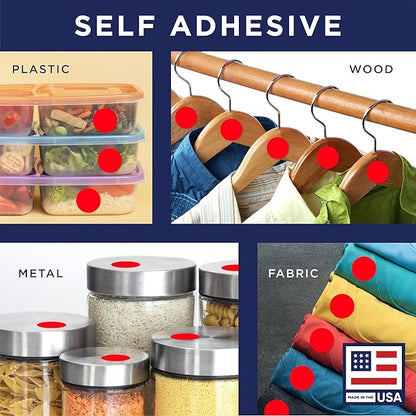 Red 1-Inch Circle Dot Stickers – 1,000 Round Adhesive Labels per Roll, Colored Stickers for Garage Sale Price Tags, Classroom, Inventory, Office & Yard Sale Supplies, Made in USA