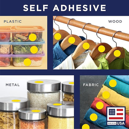 Yellow 1-Inch Circle Dot Stickers – 1,000 Round Adhesive Labels per Roll, Colored Stickers for Garage Sale Price Tags, Classroom, Inventory, Office & Yard Sale Supplies, Made in USA