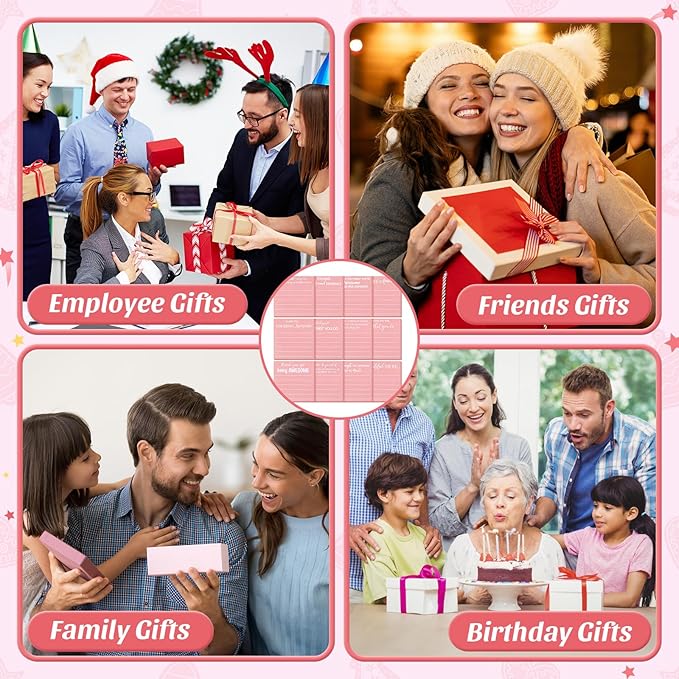 Yinder 24 Pcs Employee Appreciation Sticky Notes Xmas Gift Bulk Motivation Note Pads Mini Inspirational Note Gift for Teacher Nurse Staff Coworker Office Supply 3 x 3'' (Appreciation,Pink)