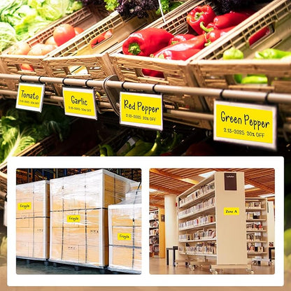 Rectangular Color Coding Packing Labels 3X5 Inch 250 Per Roll, Yellow Moving Stickers for Boxes Color Coded, Packing Labels Stickers for Inventory Warehouse