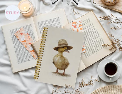 Duck Notebook Journal,Cute Animal Notebook Journal for School Women Teen Girls Kids,Gifts for Duck Lovers,Hardcover Spiral Notebooks for Work Notes Journaling,5.5x8.3 Inch