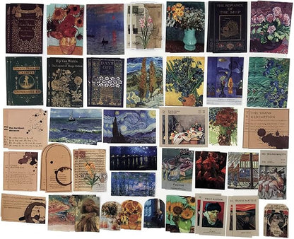 200PCS Vintage Scrapbooking Supplies Kit for Journaling,Bullet Journals Junk Journal Planners Aesthetic Cottagecore Room Decor Wall Art Collage Album(Artistic)