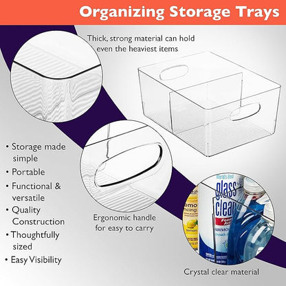 ClearSpace Plastic Storage Bins with Divider – Perfect Kitchen Organization or Pantry Storage – Fridge Organizer, Pantry Organization and Storage Bins, Cabinet Organizers