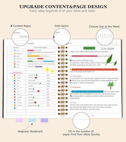 Spiral Notebook Journal College Ruled 8.5''x 11'', 360 Pages Lined Thick Journals for Women Men, A4 Large Spiral Notebooks with 100GSM Paper, Spiral Journaling for Writing Work, School Blue