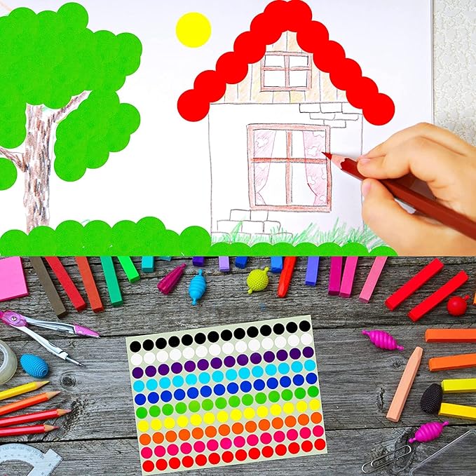 SHYGO® 1“ Red Circle Dot Stickers Color Coding Labels, 1000PCS 2 Rolls