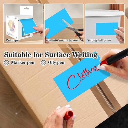 Rectangular Color Coding Packing Boxes Labels 3X5 Inch 250 Per Roll, Sky Blue Moving Stickers for Boxes Color Coded, Packing Labels Stickers for Inventory Warehouse