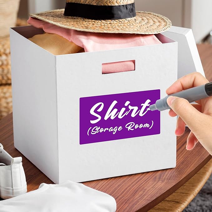 3x5 Inch Home Moving Labels 4 Rolls 1000 Stickers, Large Packing Box Labels Rectangular Colored Inventory Stickers for Moving Supplies Color Coded (Purple)