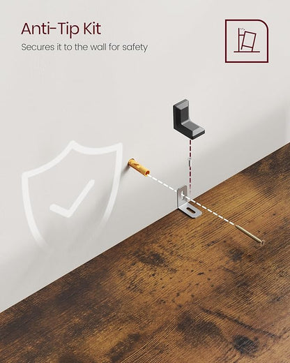 VASAGLE Set of 2 Bookshelves, 30 Inches Wide, 5-Tier Open Bookcases with Adjustable Storage Shelves, Floor Standing Units, Rustic Brown ULBC175X01-2