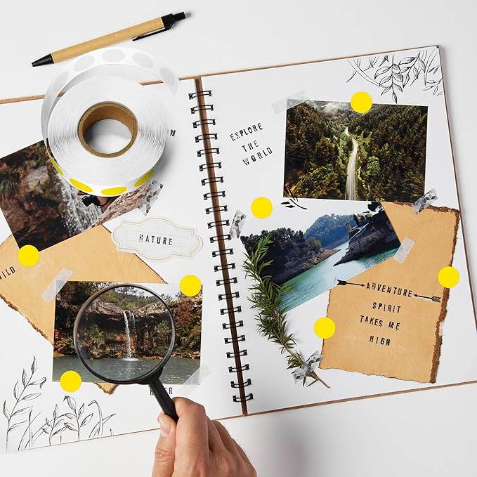 PARLAIM 1/2 Inch Circle Sticker Labels,1000 Stickers Round Color Coding Circle Dots Stickers,Roll Dot Stickers Label for Office Home Office(Yellow)