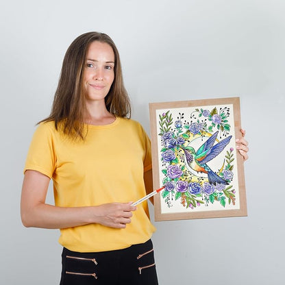 Adult Coloring Book Set with 36 Dual-Tip Markers, 32 Floral & Animal Pages, Spiral Bound Gifts for Adults Relaxation, Creative Christmas Gifts for Women and Loved Ones