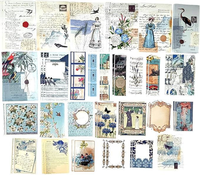 200PCS Vintage Scrapbooking Supplies Kit for Journaling, Scrapbook Sticker Paper Pack for for Bullet Journals Junk Journal Planners Aesthetic Cottagecore Room Decor Wall Art Collage Album