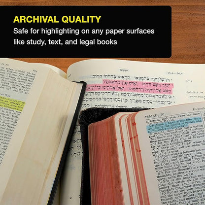 U.S. Office Supply Bible Safe Highlighter Set of 12, 6 Neon Yellow Highlight Colors & 6 Additional Colors, Dry Bible Highlighters No Bleed, Fade or Smear, Safe Gel Markers, Accessories, Study Guide