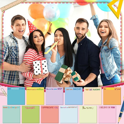 Yinder 24 Pcs Inspirational Sticky Notes Christmas Stocking Stuffers Motivational Sticky Notes Pad Employee Appreciation Gift Bulk for Teacher Nurse Coworker Office 3 x 3'' (Thank You,Elegant Color)